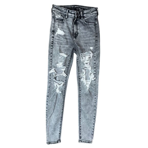 AE Ne(x)t Level Stretch Super High Waist Jegging in Stone Gray Wash - Picture 1 of 7